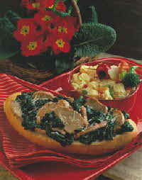 FLORENTINE PORK IN FRENCH BREAD BOATS