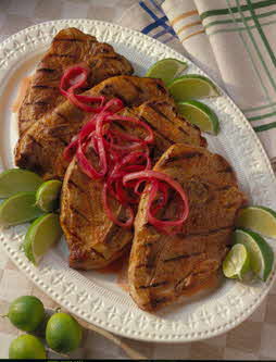 GRILLED YUCATACAN PORK STEAKS GRILLED YUCATACAN PORK STEAKS