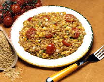 toasted corn bulgur salad