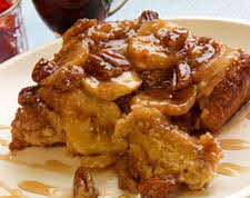 Upside Down Banana Pecan French Toast