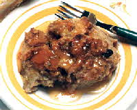 bread pudding with brandy apricot sauce