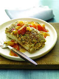 Pepita-Crusted Halibut