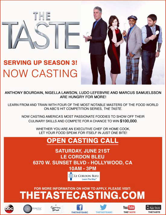 Casting call for 'The Taste'