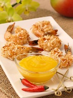 coconut shrimp, mango sauce coconut shrimp, mango sauce