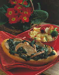 FLORENTINE PORK IN FRENCH BREAD BOATS