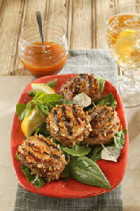 PECAN-CRUSTED PORK TENDERLOIN PINWHEELS WITH CAROLINA MUSTARD SAUCE