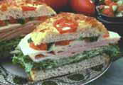 TURKEY FOCACCIA SANDWICH WITH BASIL SALSA