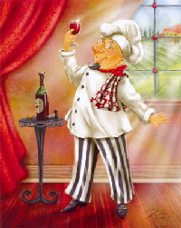 Chef with Wine