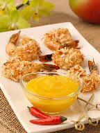 coconut shrimp, mango sauce