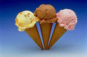 Three Ice Cream Cones