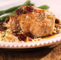 pork chops, cherry sauce