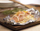 Salmon & Rice Packets With Fennel