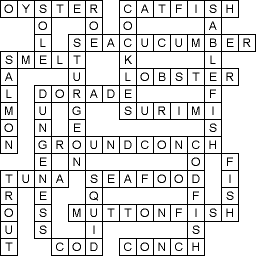 crossword seafood crosswords